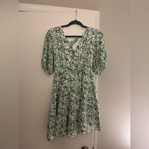 Lush green and white summer dress